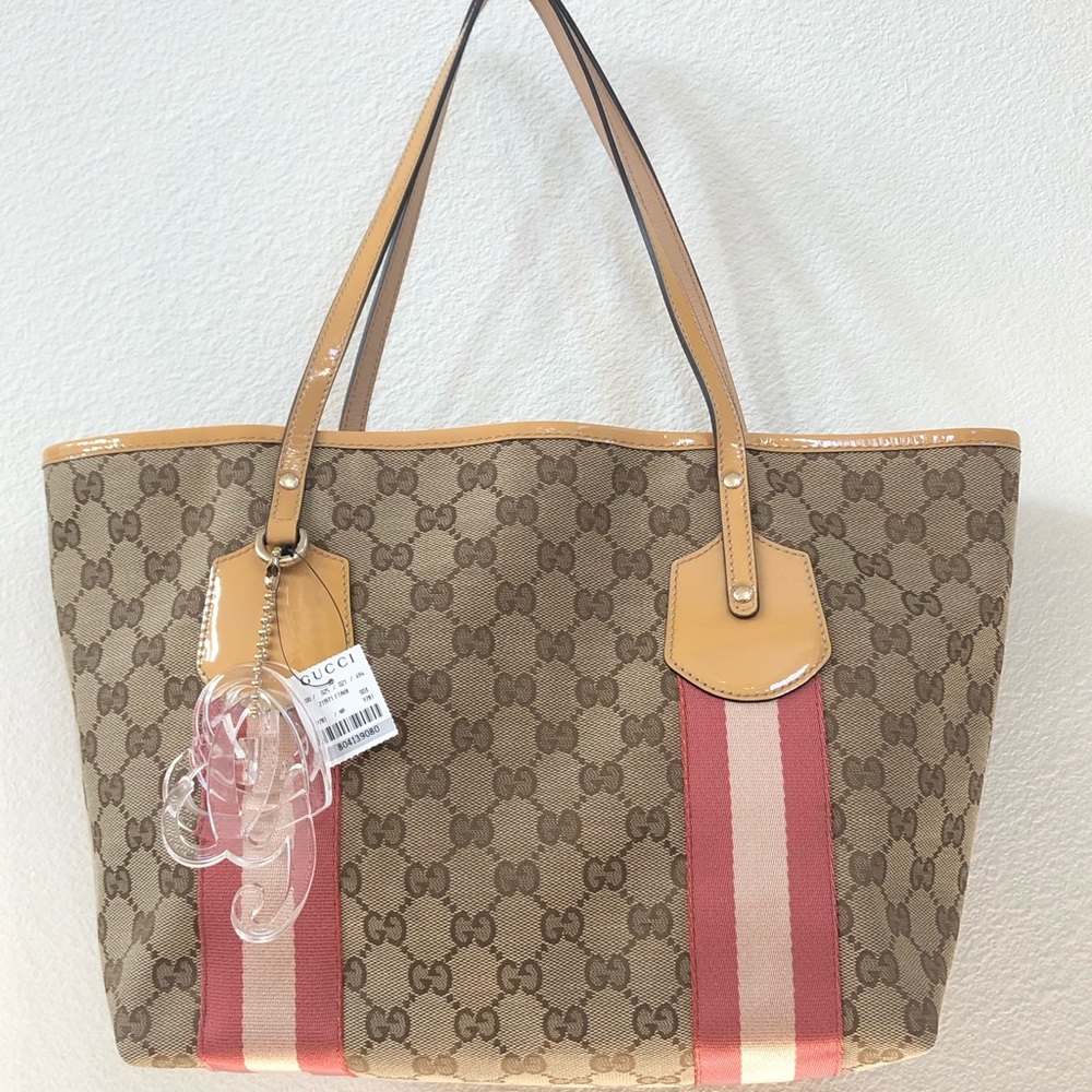 Gucci Monogram Web Medium Jolie Tote Sand